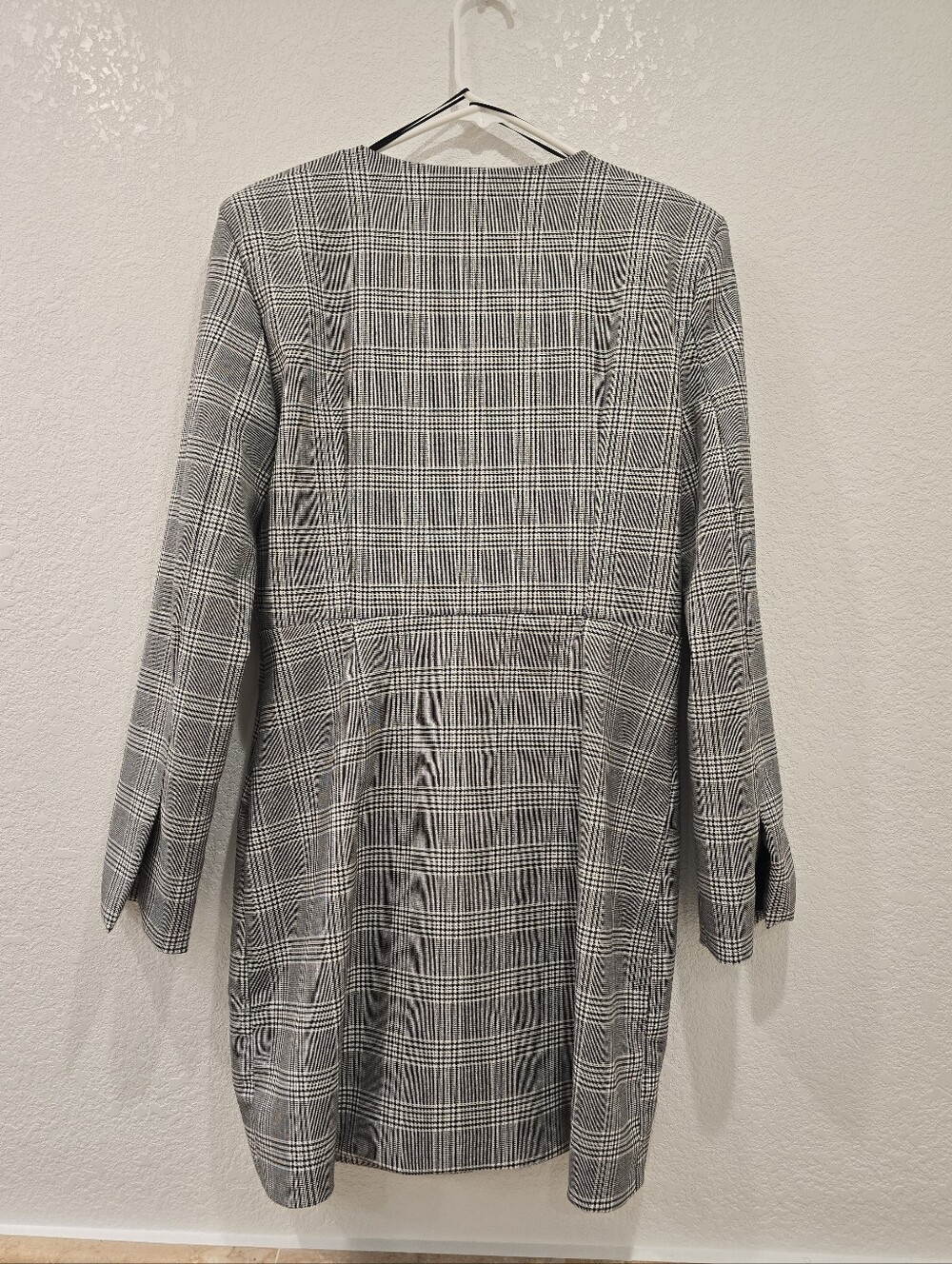 Zara blazer dress black and white plaid L - Picture 6 of 6